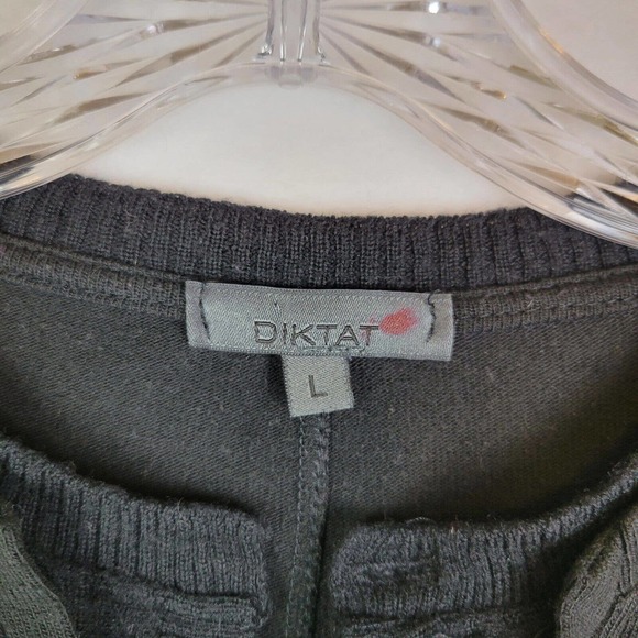 Diktat Mens Knit Viscose Wool Lightweight Sweater Size Large Black Made in Italy - Picture 4 of 9